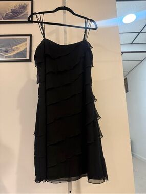 White House Black Market Black Ruffle Dress